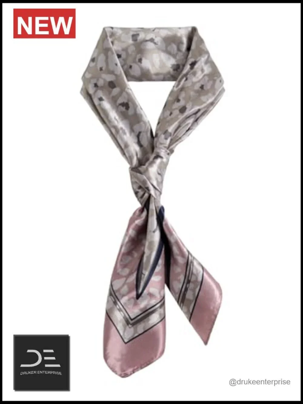 Satin Cheetah Graphic Square Head Scarf Hair Scarf for Women